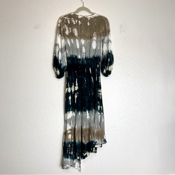 New Young Fabulous And Broke YFB Wrap Long Sleeves V Neck Maxi Dress M - Picture 4 of 9